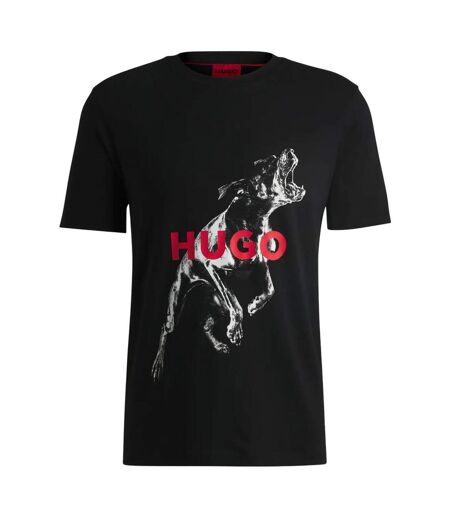 T-shirt Motif/style Chien Homme Noir Hugo
