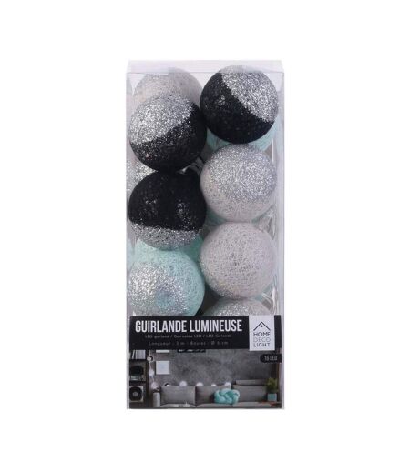 Guirlande lumineuse boules pailletées 16 leds (Lot de 2)