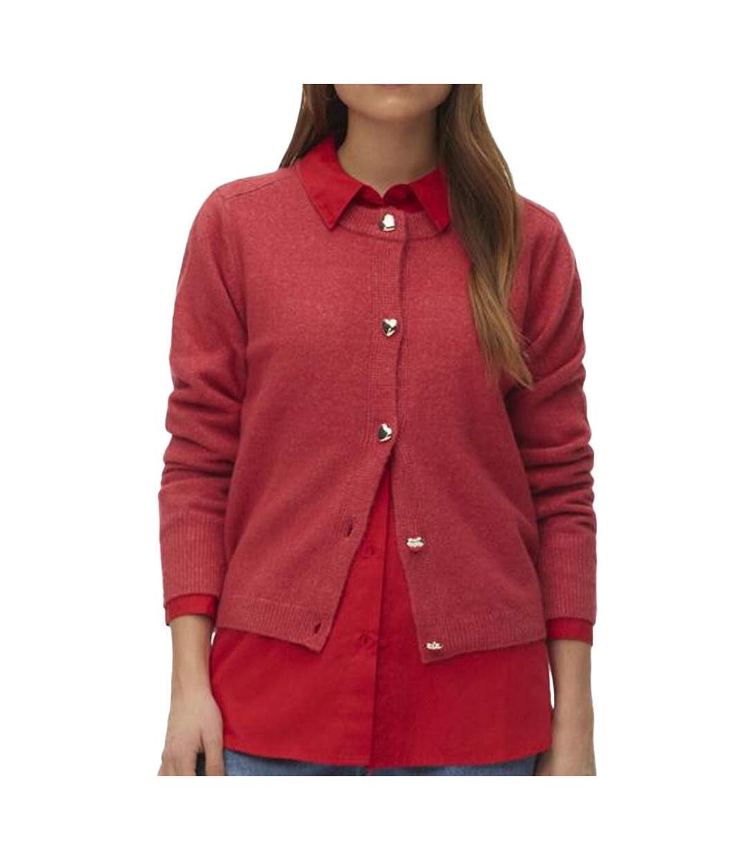 Gilet rose femme vero moda fiona-1