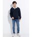 Sweat shirt avec col polo contrasté-3