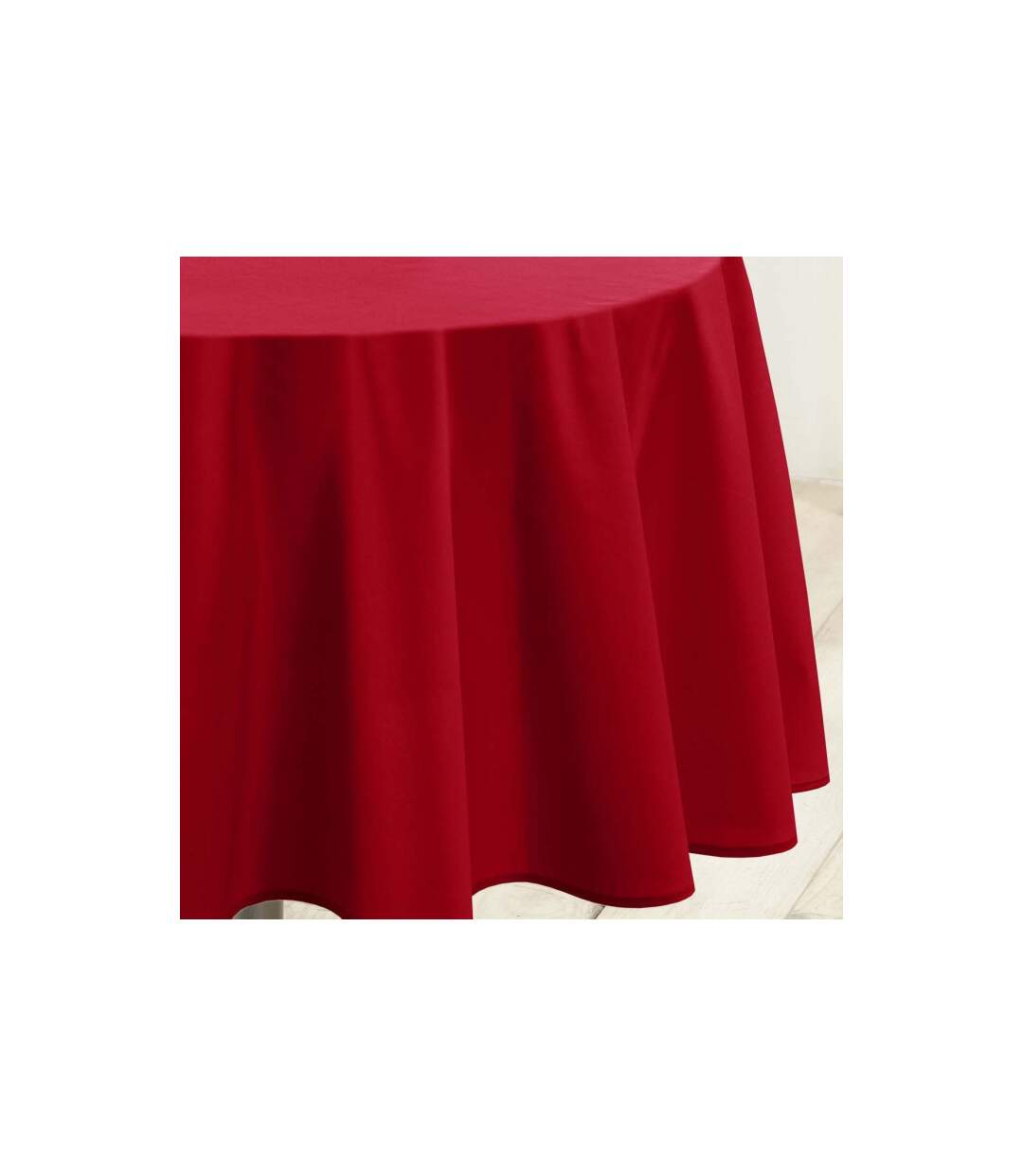 Nappe Ronde Antitache Essentiel 180cm Rouge-2