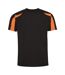 Just Cool - T-shirt sport contraste - Homme (Noir/Orange électrique) - UTRW685