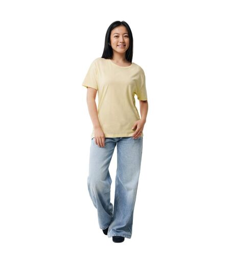 Womens/ladies yala recycled cotton lightweight t-shirt yellow cream Iqoniq