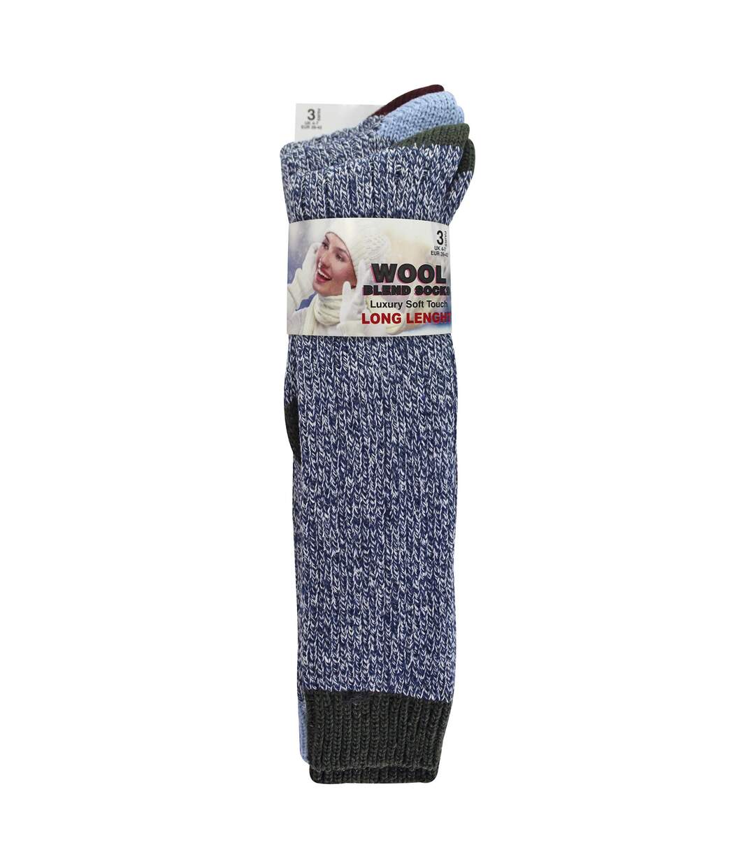 Sock Snob - 3 paires de chaussettes femme extra longues en laine douce et chaude-2