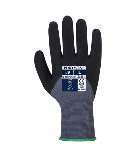 Unisex adult a353 dermiflex ultra plus grip gloves l grey/black Portwest