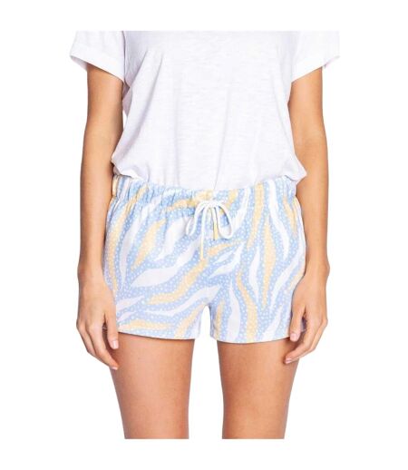 Womens/ladies Tiger Stripe Shorts Light Blue PJ Salvage