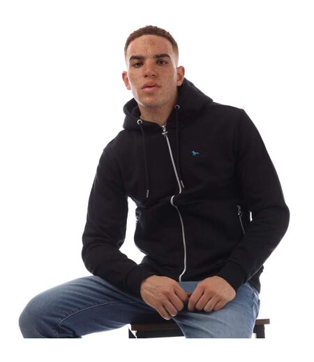 Mens Route 66 Full Zip Hoodie Black Modern Amusement