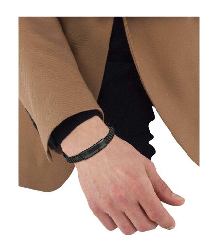 Mens Alen Stainless Steel Mesh Bracelet One Size Black Boss