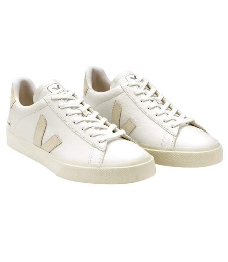 Womens/ladies Campo Leather Trainers White Natural Veja