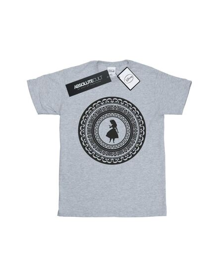 Disney Womens/Ladies Alice In Wonderland Circle Cotton Boyfriend T-Shirt (Gris sportif) - UTBI8543