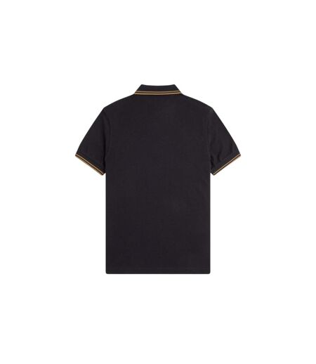 Polo Motif/style Double Pointe Homme Noir Bleu Fred Perry