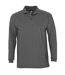 SOLS Mens Winter II Long Sleeve Pique Cotton Polo Shirt (Charcoal Marl)