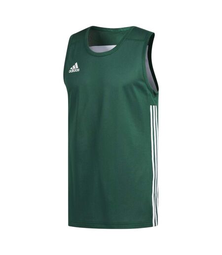 Maillot De Basket Sans Manches Speed Homme Vert Foncé Blanc Adidas