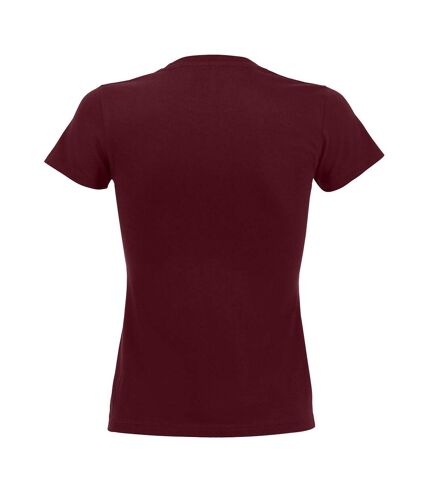 SOLS - T-shirt manches courtes IMPERIAL - Femme (Bordeaux) - UTPC291