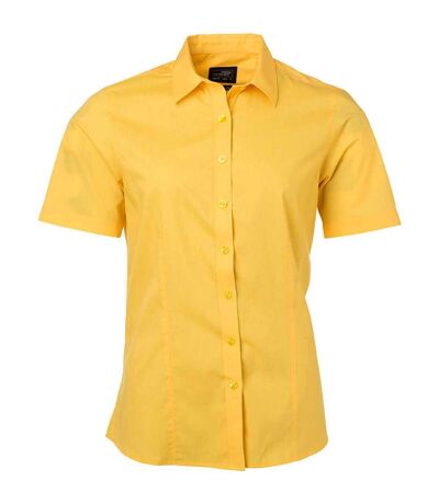 chemise popeline manches courtes - JN679 - femme - jaune