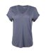 Womens/ladies gate check v neck t-shirt blue haze Eddie Bauer