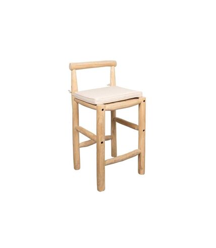 Tabouret haut en branches de teck naturel