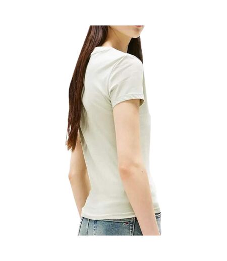 T-shirt vert clair femme tommy hilfiger slim linear dw0dw21164