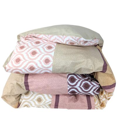 Housse de couette 100% coton INOUK rose/beige