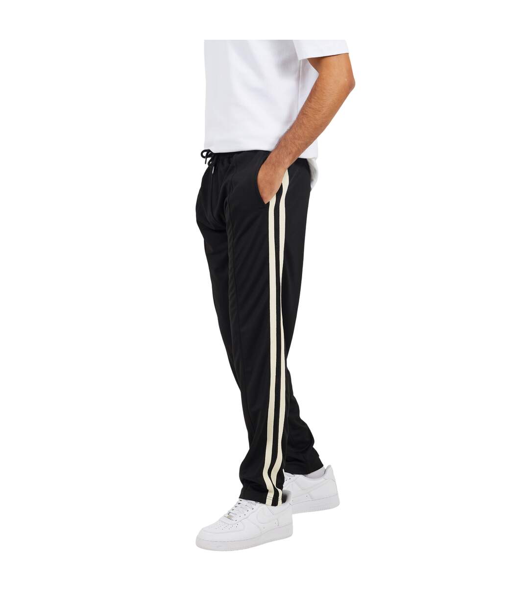 Pantalon De Jogging Motif/style Rayure Latérale Homme Noir Vif Brave Soul-2