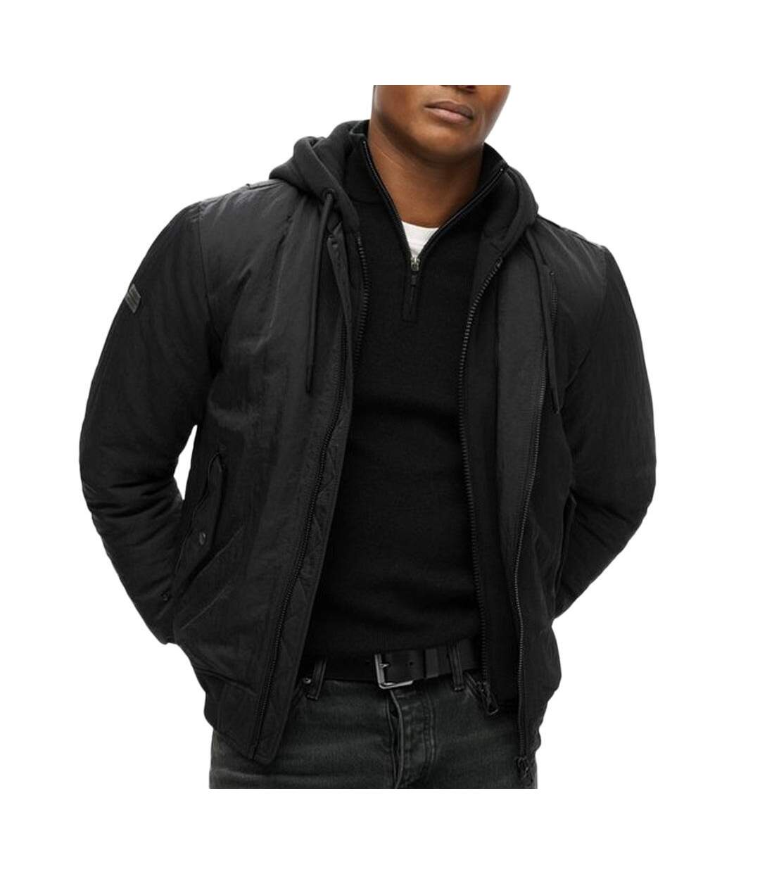 Veste noir homme superdry hooded - xxl-1