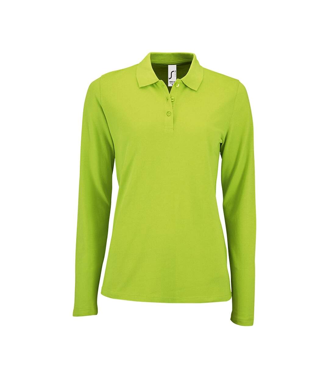 SOLS Womens/Ladies Perfect Long Sleeve Pique Polo Shirt (Apple Green) - UTPC3999-1