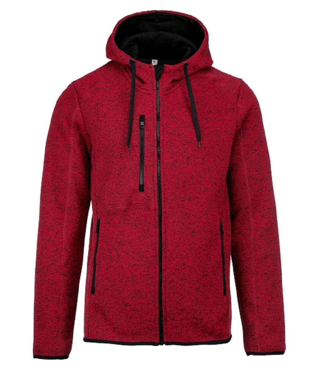 Veste à capuche chinée - Homme - PA365 - rouge mélange