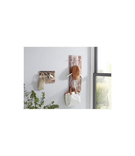 Porte-Clés Mural en Verre Écorce 30cm Marron