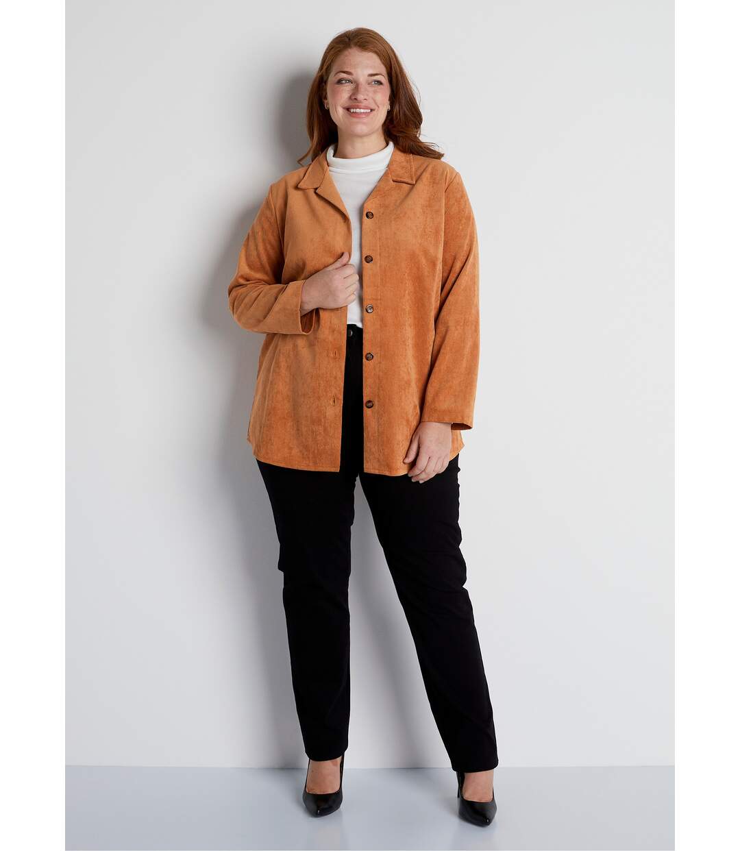 Veste surchemise velours milleraies col tailleur-3