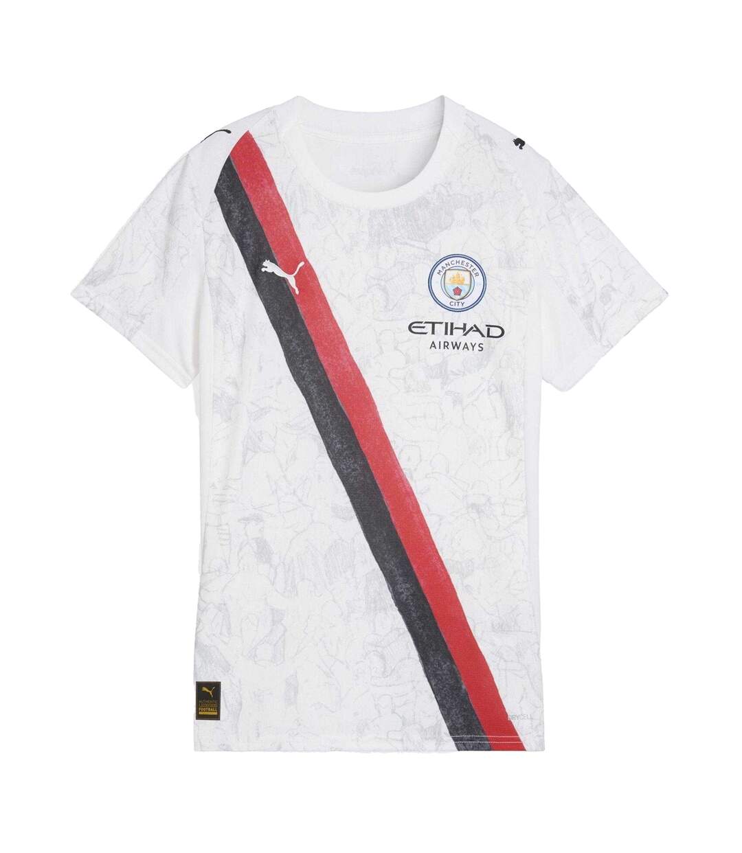 Womens/ladies Kidsuper Manchester City Fc Performance Football Jersey White Black Puma-2