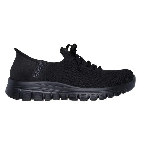 Womens/ladies First Blush Slip-in Trainers Black Skechers