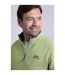 Mens newark grid eco friendly quarter zip fleece top tarragon Weird Fish-4