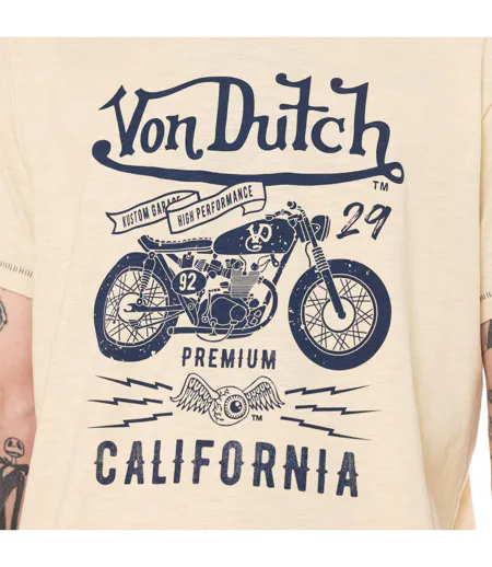 T-shirt homme regular en slub heavy wash print devant Zane Vondutch