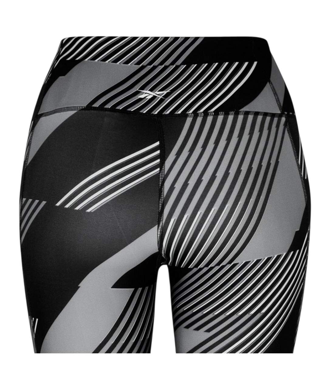 Womens/ladies Geometric Skinny Leggings Black Night Reebok-3
