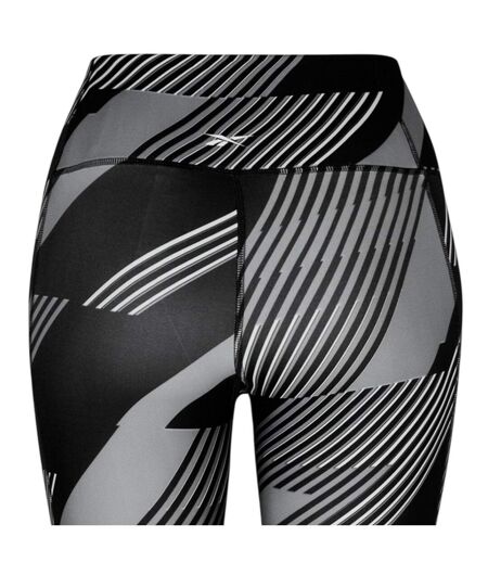 Womens/ladies Geometric Skinny Leggings Black Night Reebok