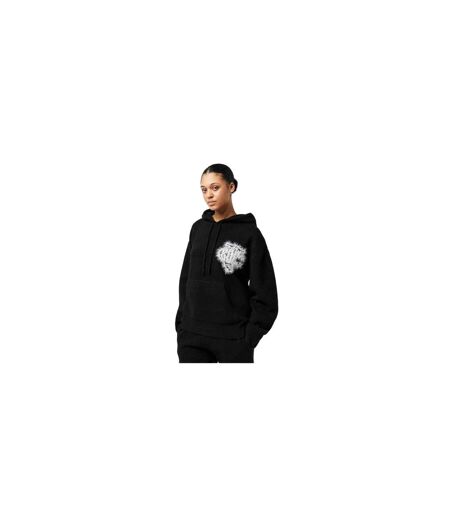 Womens/ladies Fluffy Knitted Hoodie Black The Couture Club