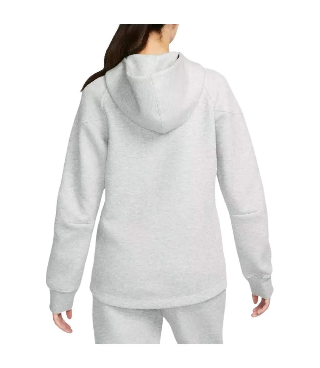 Womens/ladies Plain Full Zip Hoodie Grey Nike-3