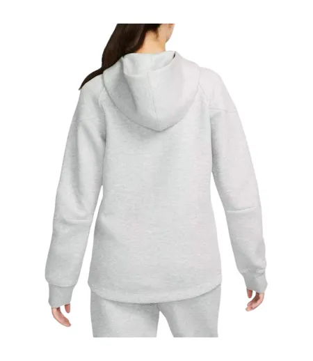 Womens/ladies Plain Full Zip Hoodie Grey Nike