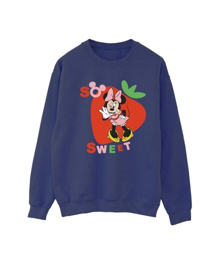 Disney Sweatshirt Minnie Mouse So Sweet Strawberry - Femmes/Dames (Bleu marine) - UTBI29043