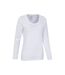 Womens/ladies Agra Slub Long-sleeved Top White Mountain Warehouse-4
