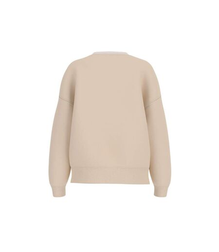 Sweat Motif/style Logo Brodé Femme Blanc Cassé Guess