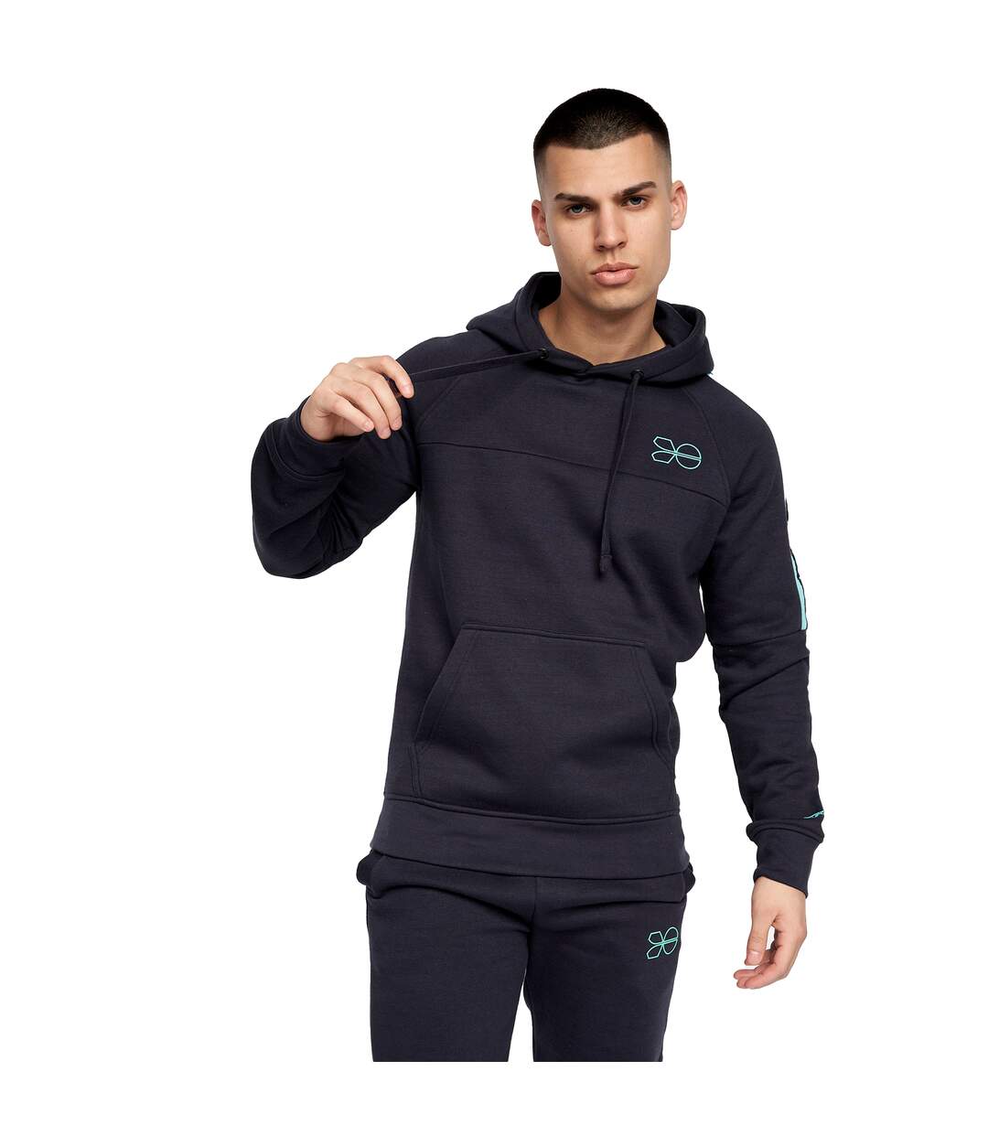 Mens Chillmake Hoodie Navy Crosshatch-2