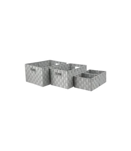Lot de 4 Paniers de Rangement Déco 38cm Gris