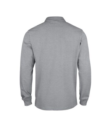 Clique Mens Classic Lincoln Melange Long-Sleeved Polo Shirt (Gray)