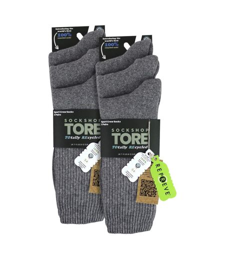 6 Pack Mens Plain Crew Sport Socks - Soft Cotton Everyday Athletic Socks