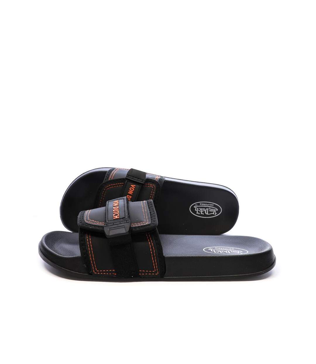 Claquettes noires/rouges homme von dutch malibu - 41-1