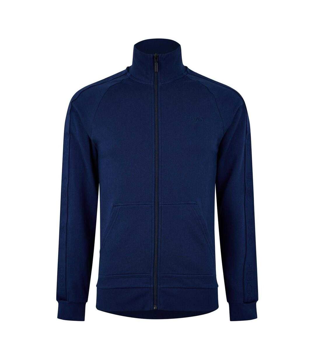 Mens Regular Raglan Long-sleeved Sweatshirt Dark Blue Hugo Boss-1