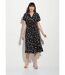 Robe chemisier à pois longue à ceinturer-1