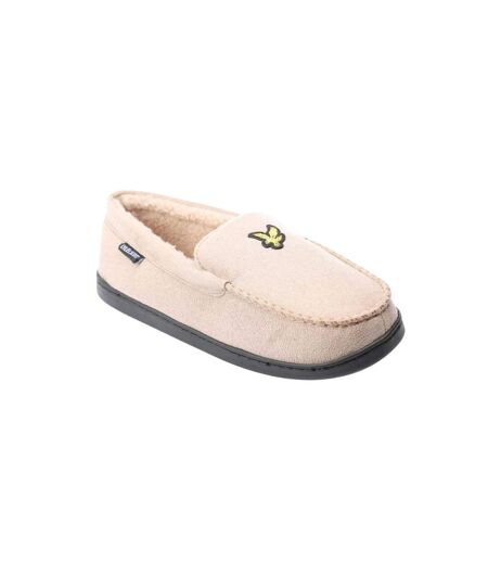Mens Aspen Faux Suede Moccasin Slippers Grey Lyle & Scott