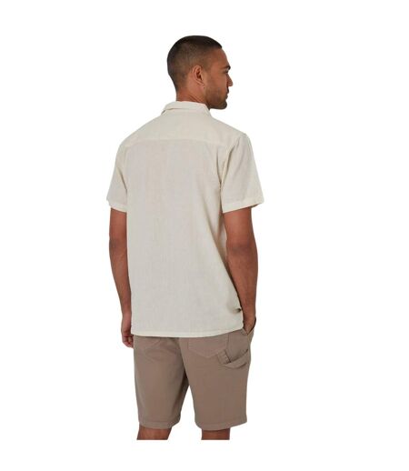 Mens Embroidered Short-sleeved Shirt Natural Threadbare